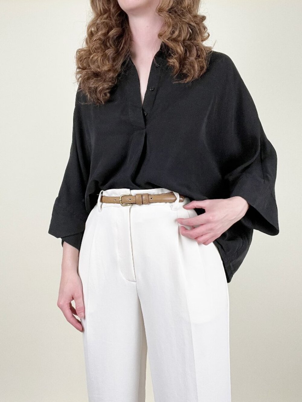 Vintage Y2K French Japanese Minimalist Oversized Relaxed Fit Tunic Blouse Shirt